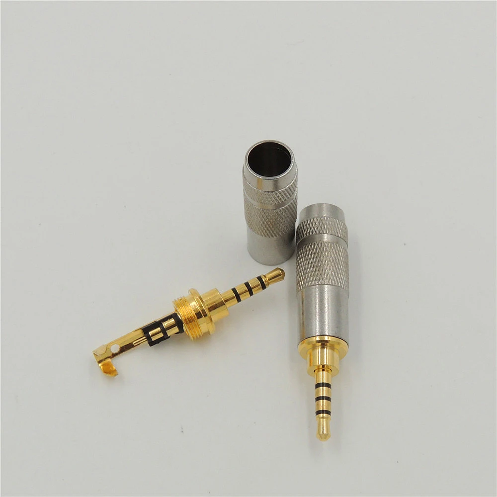 Позолоченный прямой 4-контактный разъем 2 5 мм для ремонта стереонаушников