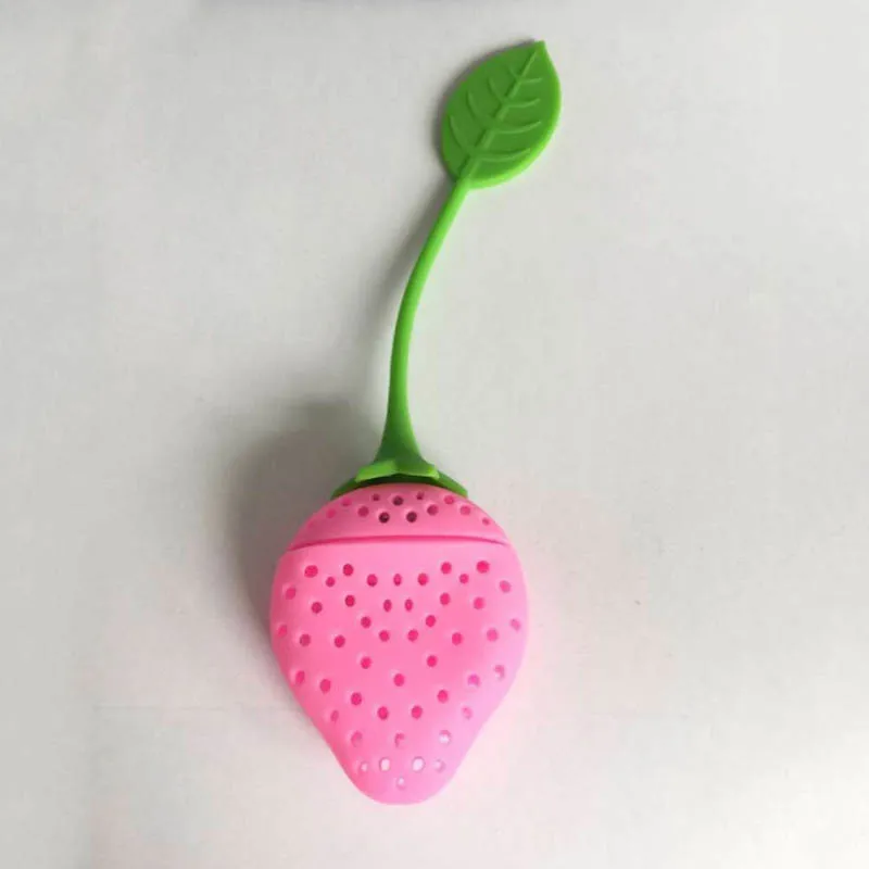 Strawberry Pink 1 шт. многоразовый чайный настойник из нержавеющей стали сито-заварник силиконовый клубничный чайный лист сито для приправ аксессуары для чайника - Цвет: Strawberry Pink