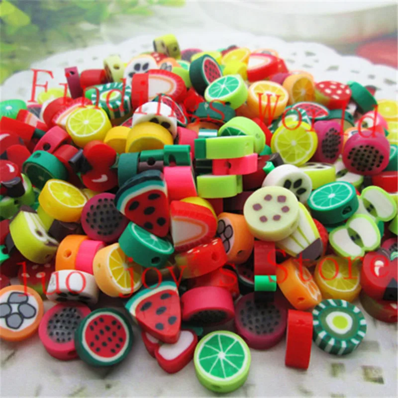100 шт./лот смешанные цвета 10 мм фруктовые полимерные бусины для самостоятельного