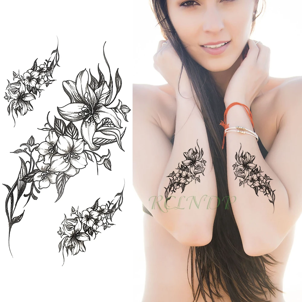 

Waterproof Temporary Tattoo Sticker flower Fake Tatto Flash Tatoo Hand Arm Foot Cool for Girl Women Men