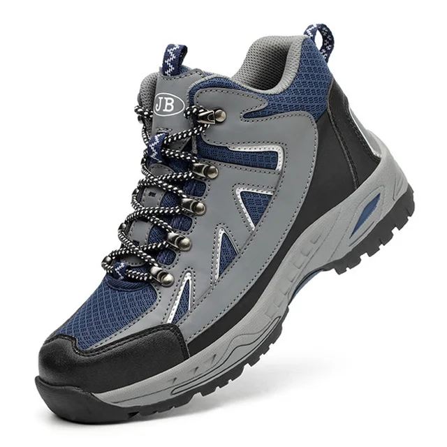 550GB-blue Work Safety Shoes Steel Toe Work Boot men shoes Anti-puncture Safety Boot indestructible shoes Slip-on male shoes adult Sneaker - Цвет: 550GB-blue