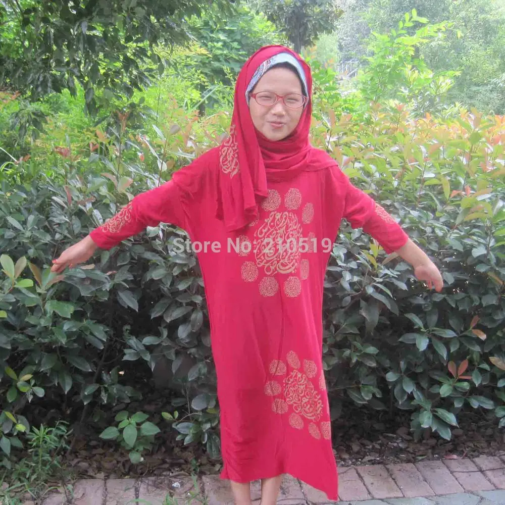 Красивая мусульманская фольга для девочек золотые арабские слова абайя с шарфом