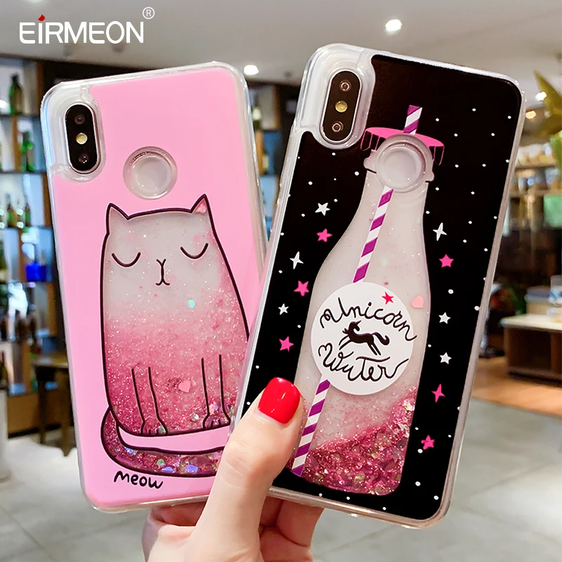 Чехол для телефона с жидким зыбучим песком Xiaomi Redmi Note 5 Pro Mi 8 блестящий чехол