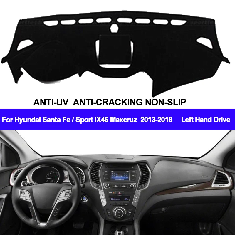 

TAIJS Car Dashboard Cover Dash Mat Dash Pad Carpet Anti-UV For Hyundai Santa Fe Santa Fe Sport IX45 Maxcruz 2013-2016 2017 2018