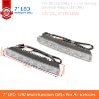 free shipping 1 set 7 long 12w multi function universal led drls for all vehicles daytime running light daymarker plug play