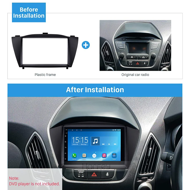 Harfey OEM потрясающий 2Din Fascia установка рамка DVD панель для 2010 HYUNDAI TUCSON IX35