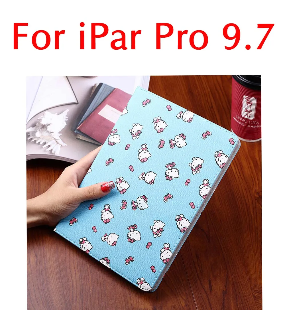 Чехлы для iPad Pro 10,5 Pro 9,7 ударопрочный чехол для планшета hello kitty с кошкой из мультфильма Модный чехол для планшета ST16 - Цвет: Blue Kitty pro9.7