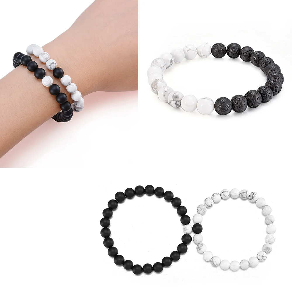 

48pcs 8mm Black Beads Matte Natural Stone Bulk Loose Beads Fit DIY Beads Bracelets Necklace Men Women Jewelry Making