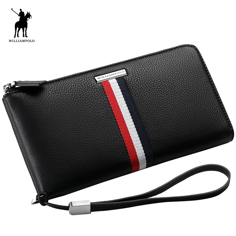 Длинный кошелек WILLIAMPOLO PL235 мужской Модный Роскошный тонкий клатч из натуральной