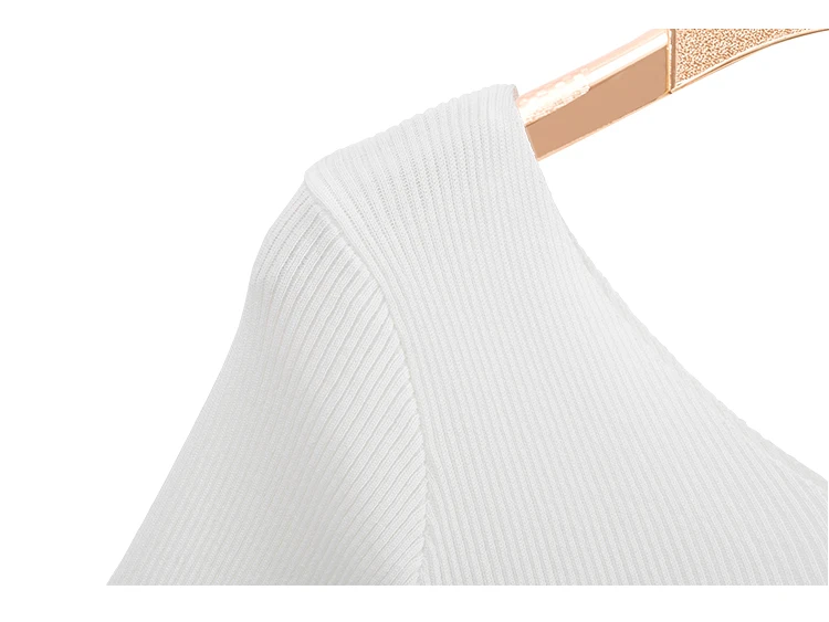 

Women double V Neck Pullover with Long Sleeve Sexy V Neck Knit Top