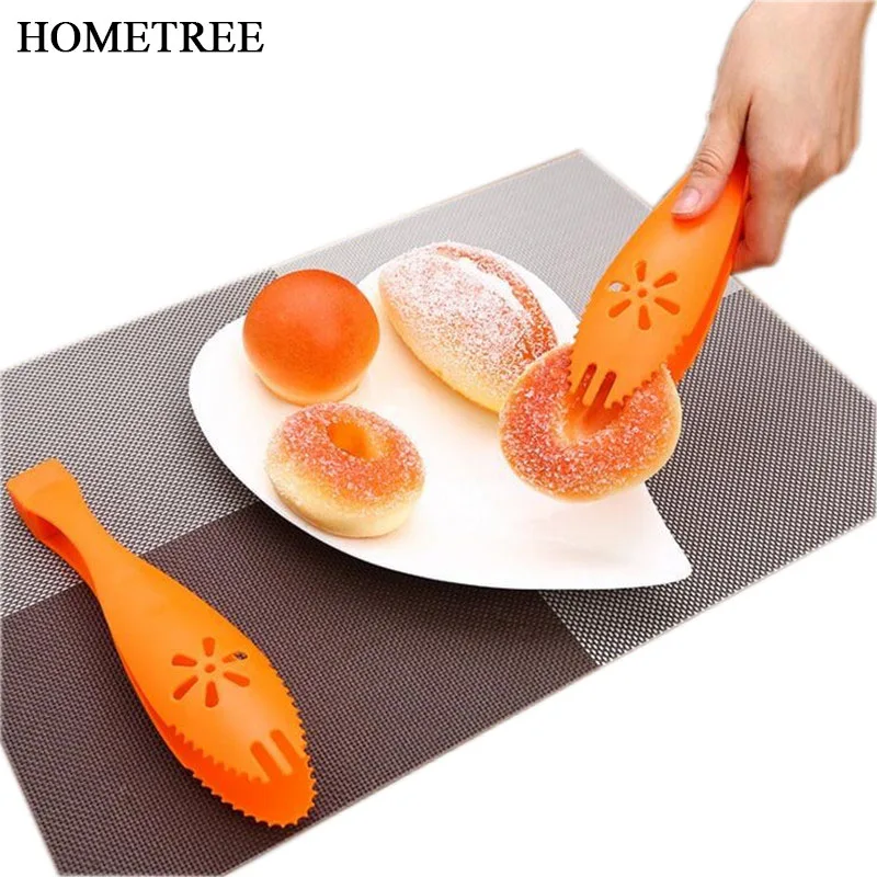 

HOMETREE New Wheat Straw Plastic Tong BBQ Clip Salad Bread Serving Tongs Food Cooking Egg Tice Clip Kitchen Tools Utensil H327