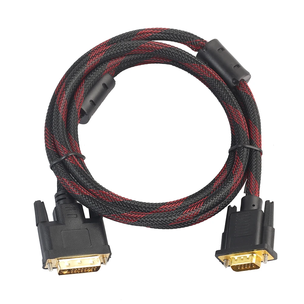 Топ 1 5 М DVI папа к VGA Мужской I кабель 24 + поворотный Соединительный для видео HDTV DVD