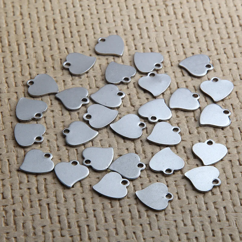 10 шт./лот подвеска в форме сердца из нержавеющей стали для DIY ожерелья и браслеты