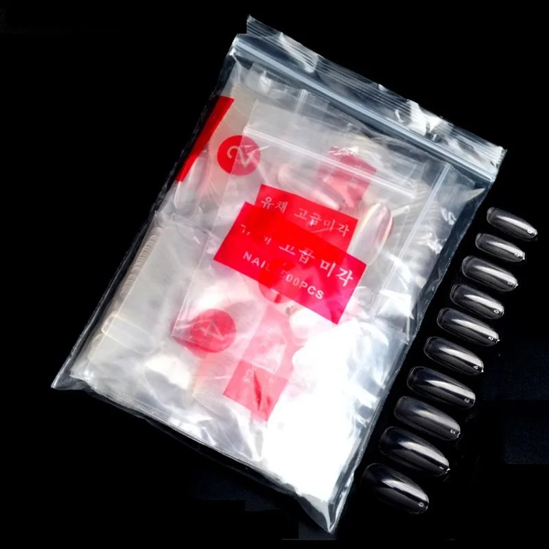 500 шт. овальные Типсы для ногтей натуральный прозрачный акриловый накладной