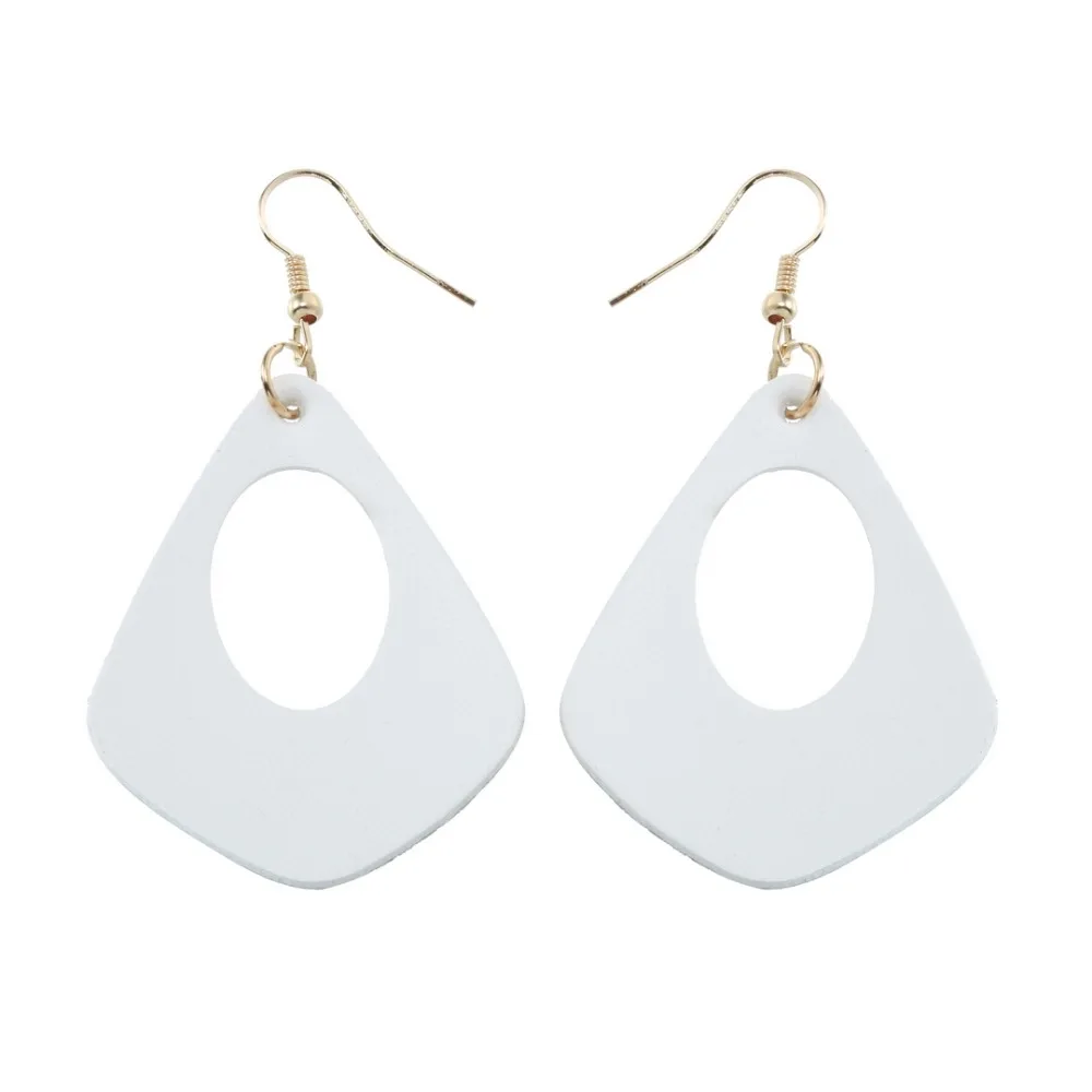 YULUCH Novelty Leather Cutout Pendant Earrings For Women Simple Personality PU Girl Party Accessories Fashion | Украшения и