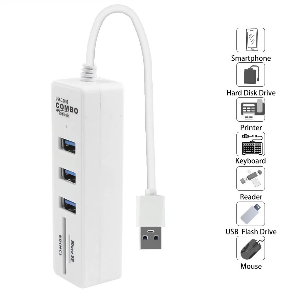CHYI многопараметрический USB 3 0 концентратор с верхом комбо высокий обзор Скорость