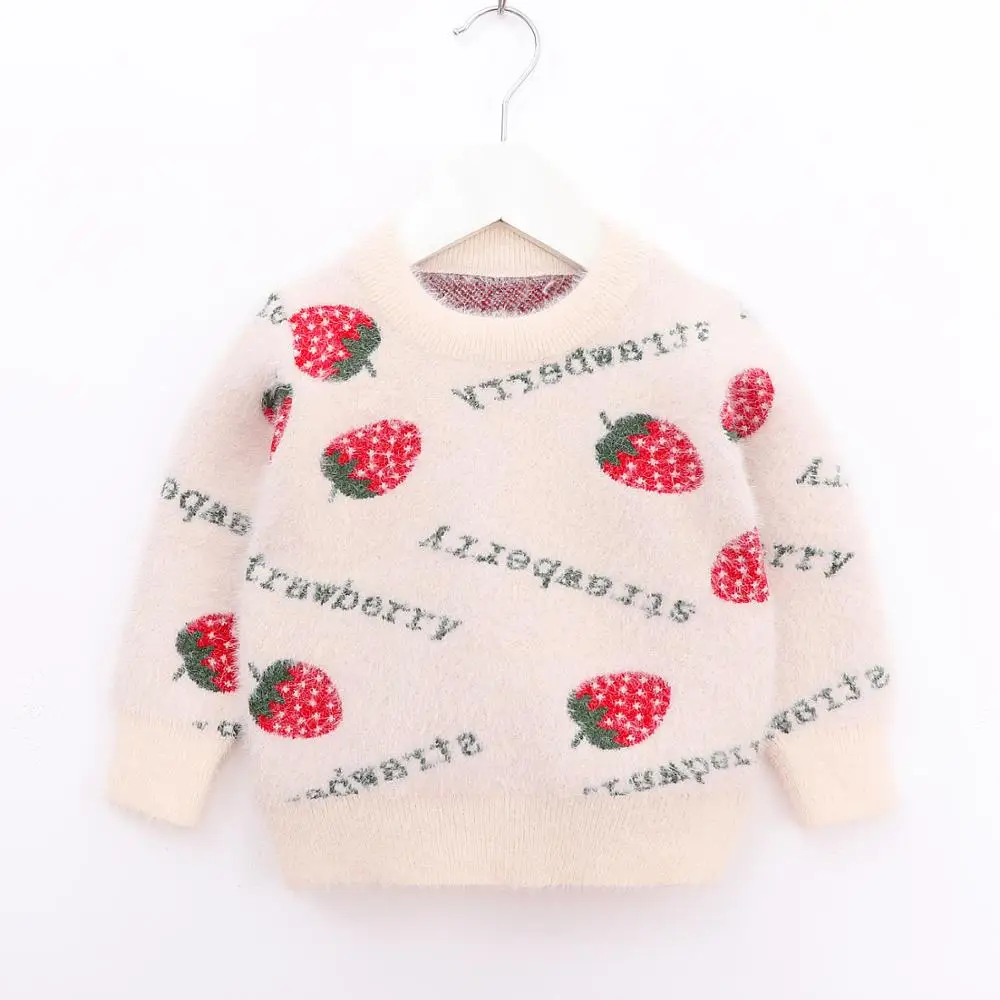 Детский Теплый свитер для девочек Милый джемпер с длинным рукавом на осень/зиму