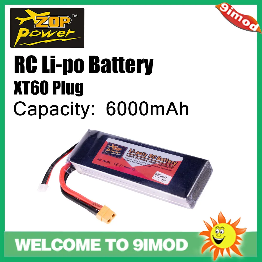 Сменный аккумулятор Lipo Zop 11 1 В 45c 6000 мАч 3s для гоночного автомобиля квадрокоптера