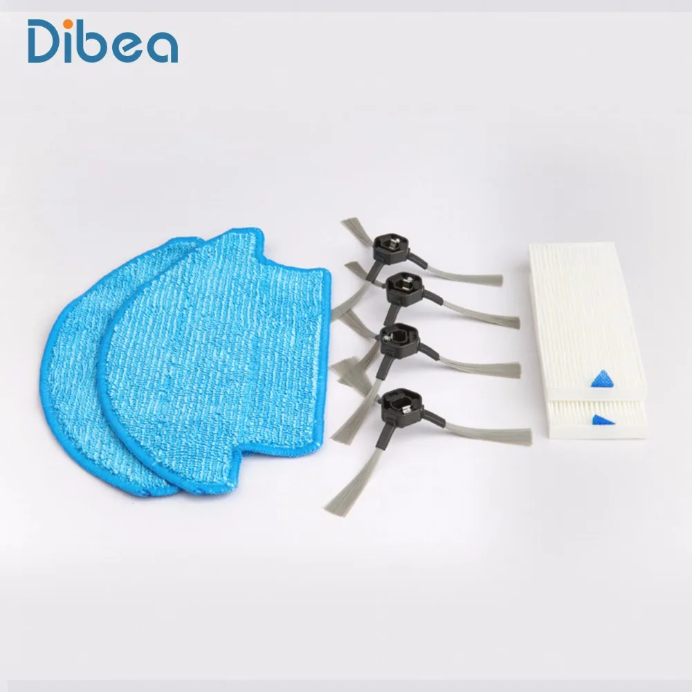 Запасной Запчасти Замена включая mop сбоку Кисточки HEPA для dibea D900 Мощное