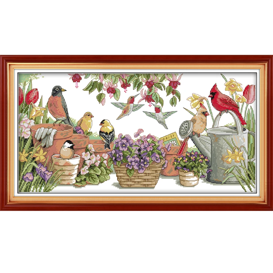 Joy Sunday, птицы, Набор для вышивания крестиком, Набор для вышивания ткани с принтом, рукоделие, Набор для вышивания крестиком с изображением птиц