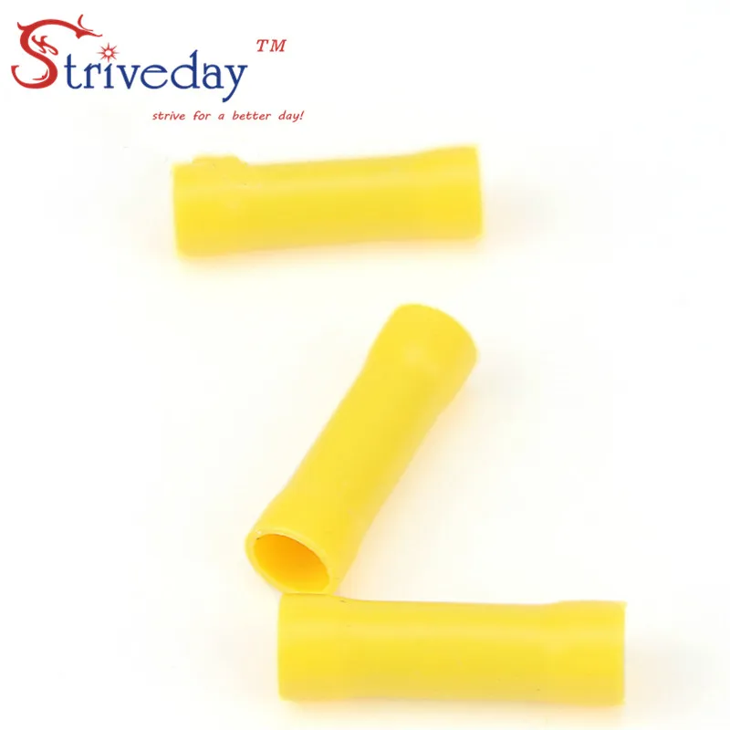 1000 шт./лот BV5 желтые расклешенные стыковые изолированные соединительные клеммы