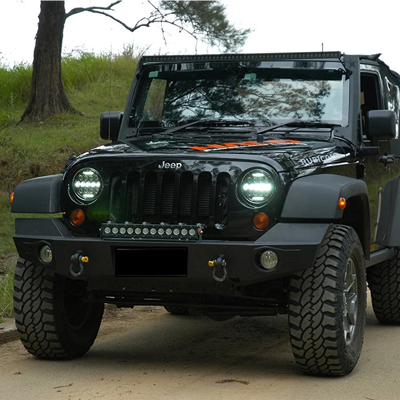 Фара FADUEIS 1 пара хромированная 7 " 75 Вт светодиодный для Jeep Wrangler Hummer Camaro FJ 12 В 24