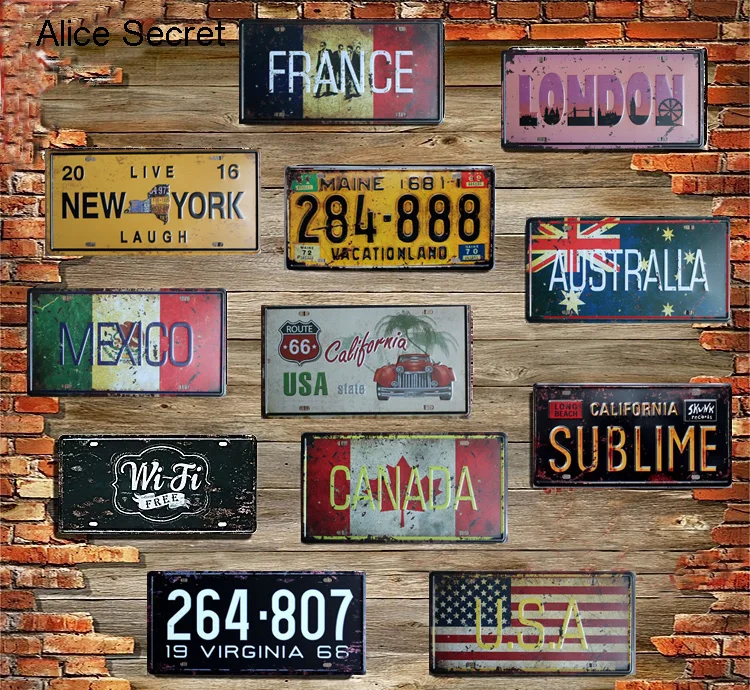 Американские винтажные металлические жестяные знаки Route 66 номерные для