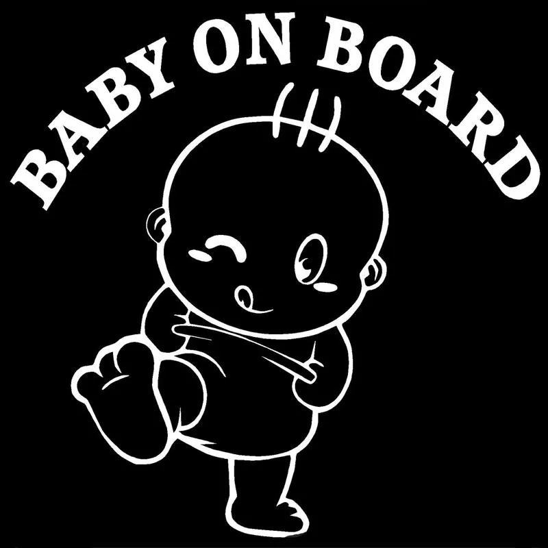 14.6CM*14.4CM Baby On Board Cute Car Stickers And Decals Motorcycle Styling Accessories Black Sliver C8-1022 | Автомобили и
