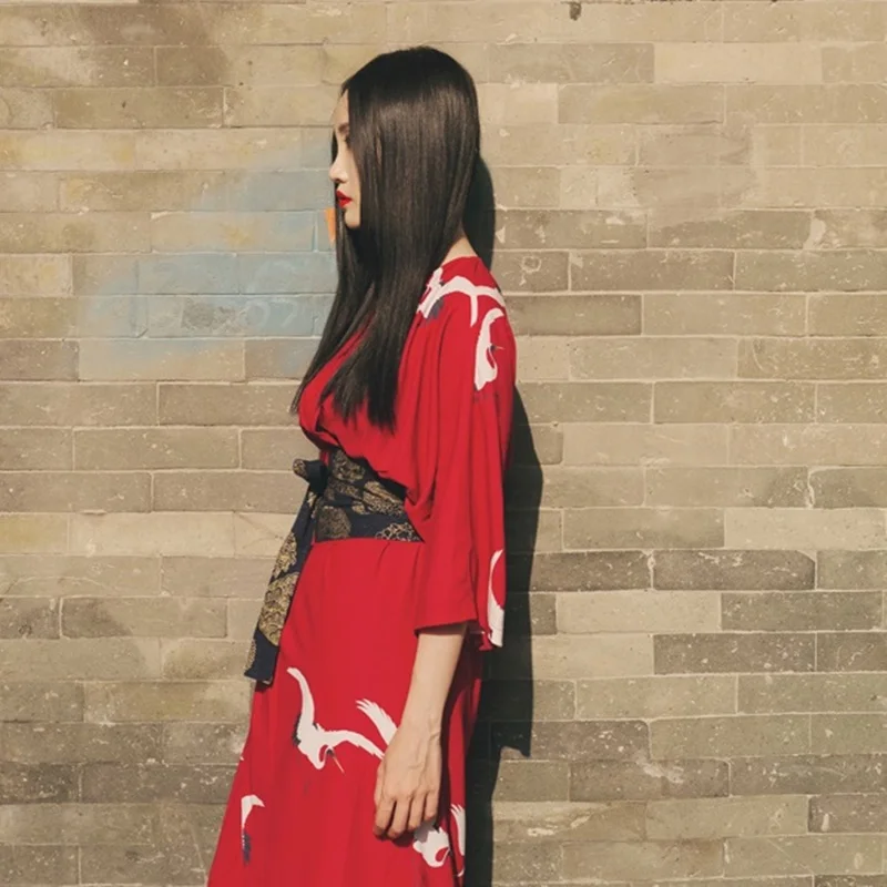 Японское кимоно традиционное платье юката женский Гейша костюм хаори