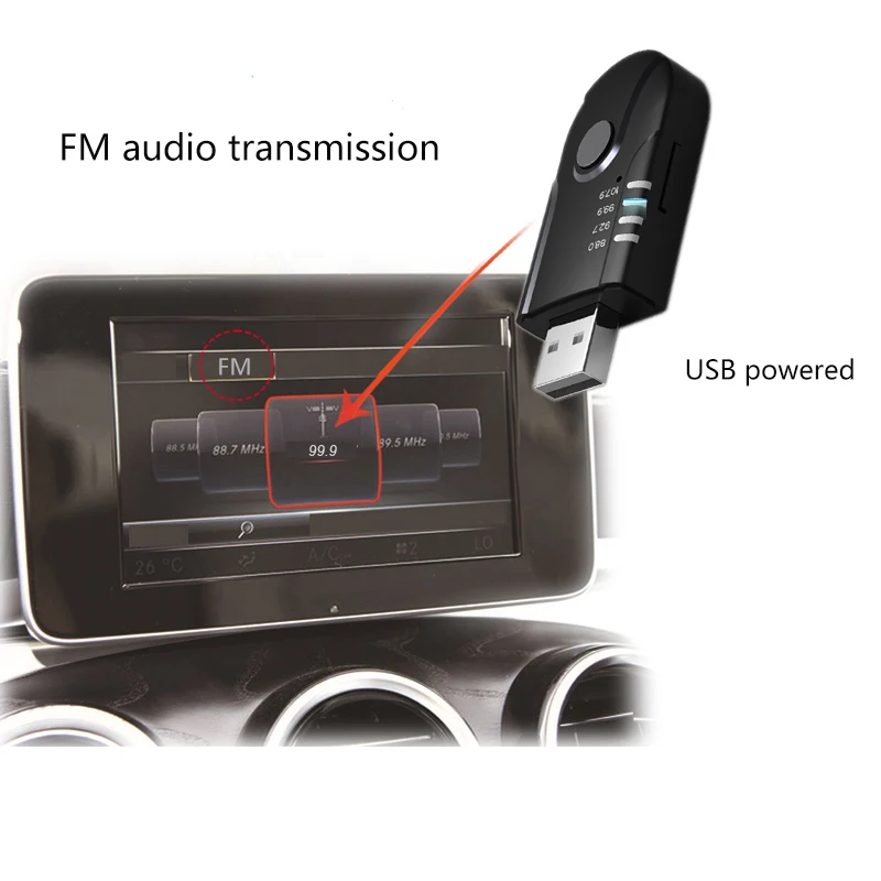 Автомобильный bluetooth приемник 3.5aux/USB двойной выход Hands Free 3 5 мм Aux беспроводной