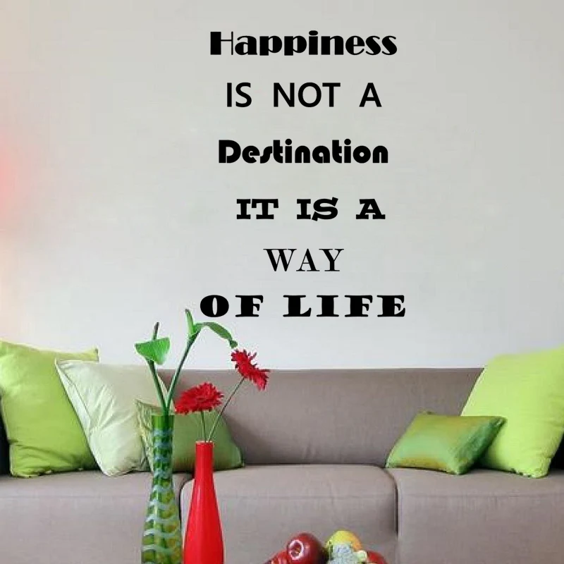 

Vinyl Wall Decal Stickers Quote Happiness Is Not A Destination Inspiring Letters Living room Bedroom Home Decor Art Mural JG4019