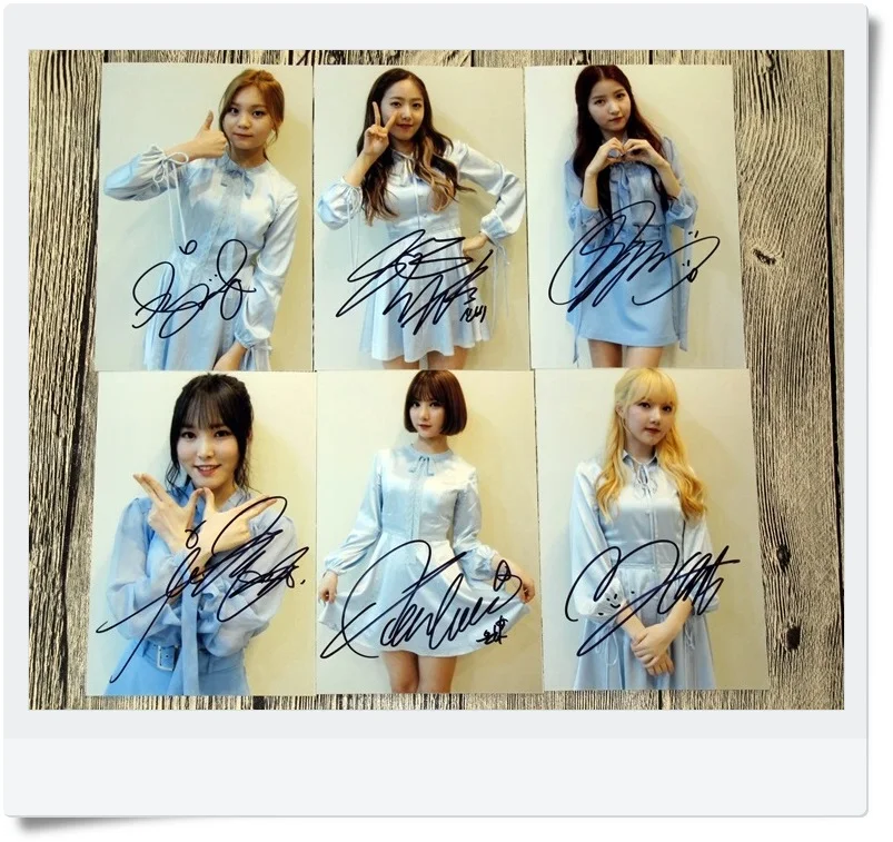 Подпись GFRIEND autographed оригинальная фотография 6 дюймов Набор для фото Бесплатная