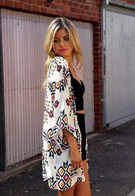 Женское шифоновое пляжное бикини Пляжная накидка кафтан летняя блузка новинка