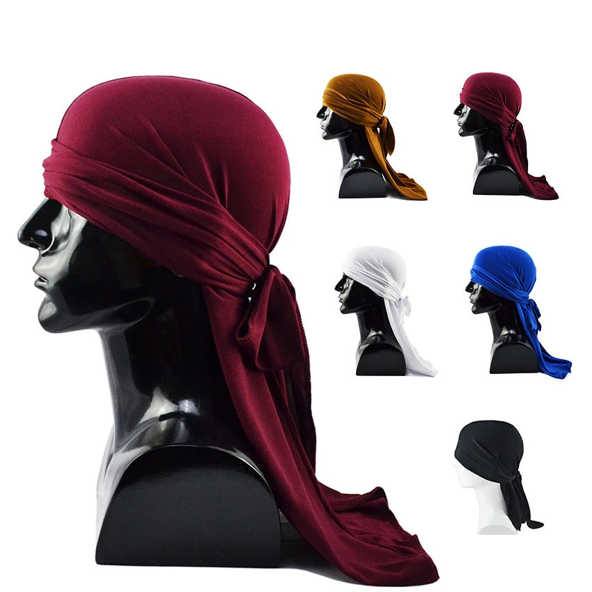 Мужские эластичные повязки на голову Durags Бандана Хип хоп Пиратская Кепка Du Doo Rag