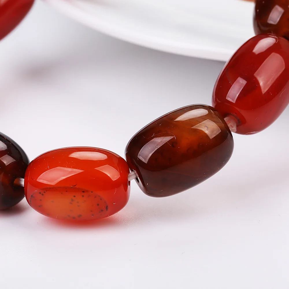 Мужской браслет с натуральным красным агатом из Dendy Bucket Beads Натяжной Tiff Трендовое