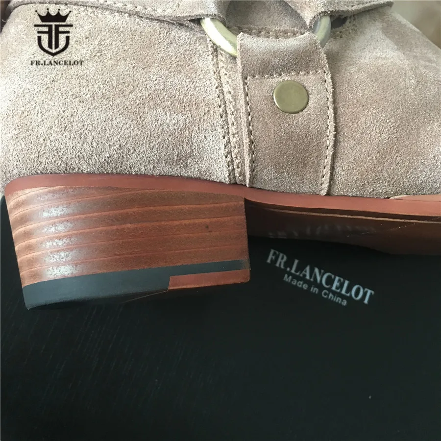 Exclusive Handmade designer real picture High Top Ankle Strap Suede Leather Men Denim Boots Wyatt Catwalk Wedge Chelsea | Обувь