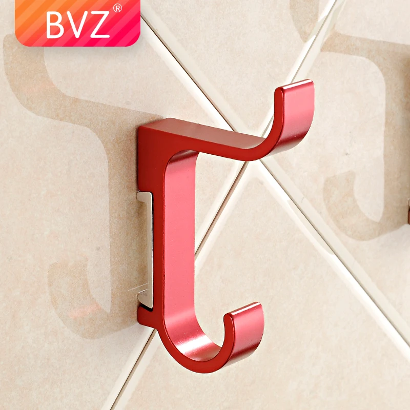 

BVZ Aluminum 10 colors hook Kitchen Cabinet Wall Bathroom Storage Strong Sticky Hooks Up key holder key hanger