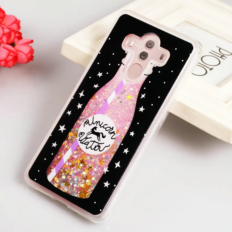 Чехол с зыбучим песком для Huawei Mate 10 Pro силиконовые чехлы жидкими блестками Mate10