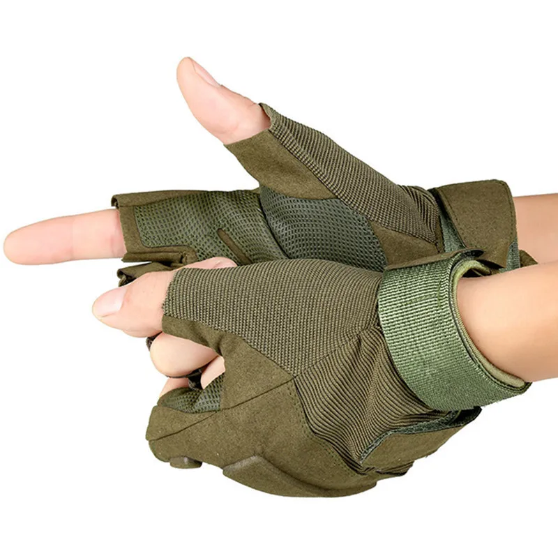 Перчатки MEGE мужские тактические без пальцев армейские Нескользящие митенки для