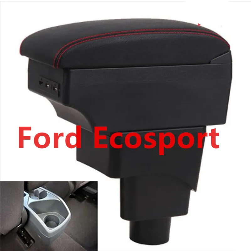 Для Ecosport подлокотник коробка центральный магазин содержимое коробка для хранения подлокотник коробка USB интерфейс 2002