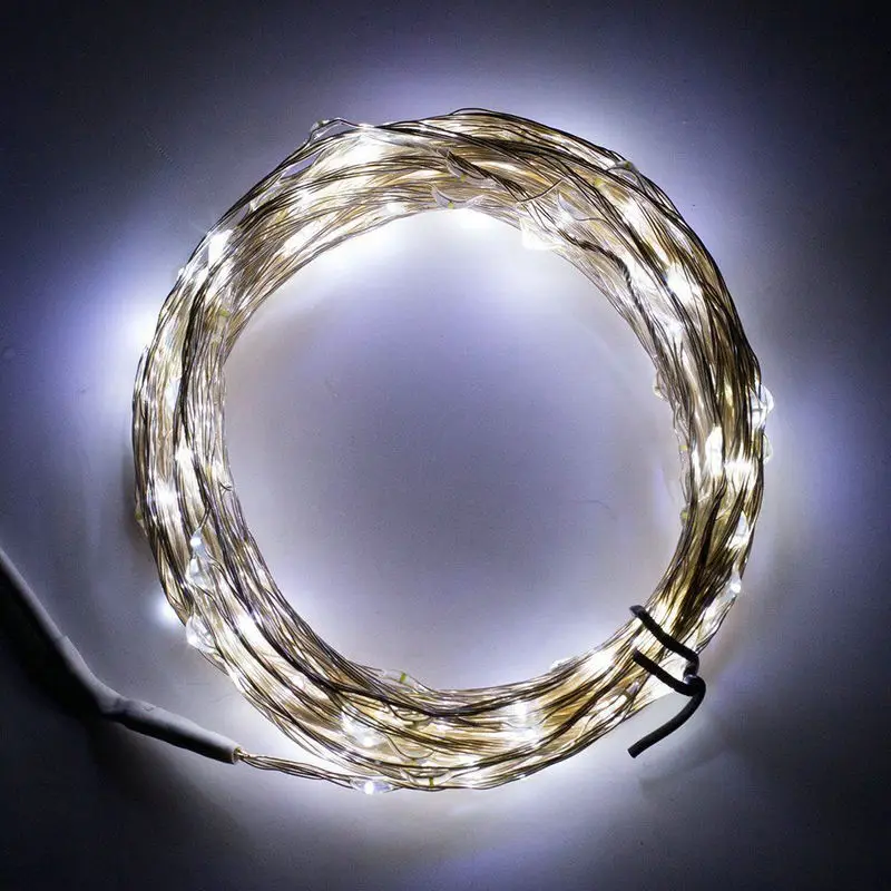 10 м 100Led USB LED серебро светящиеся гирлянды светильник микро лоза Лунная бусина сада