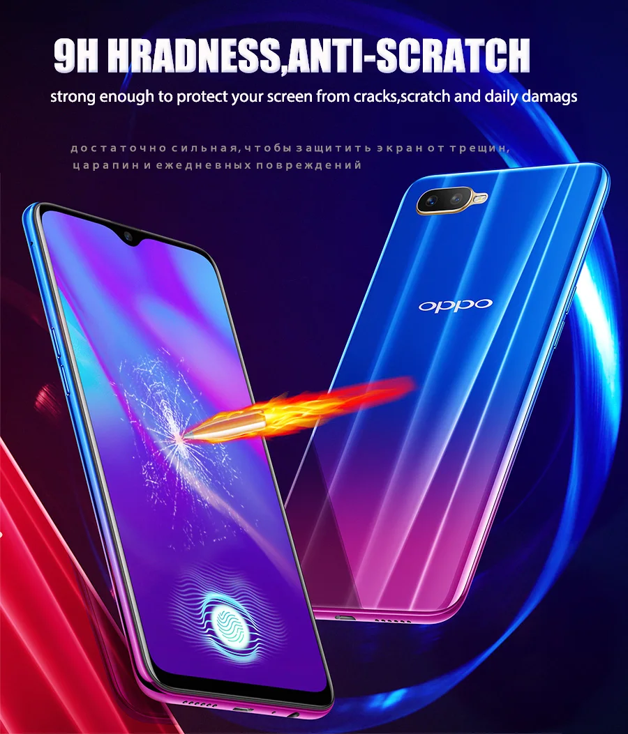 (2 шт.)-9H Премиум Закаленное стекло для Oppo K1 полное покрытие защита экрана Защитная