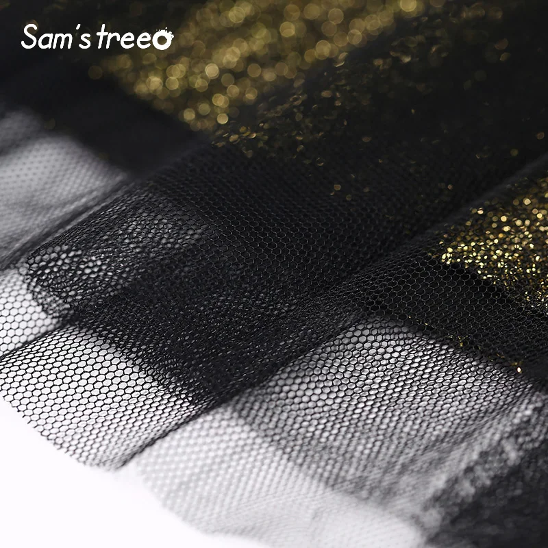 Samstree модные сетка, пэчворк, для женщин, рубашки, осеннее элегантное кружевное Армейский зеленый с блестками женские со средней талией юбка-трапеция