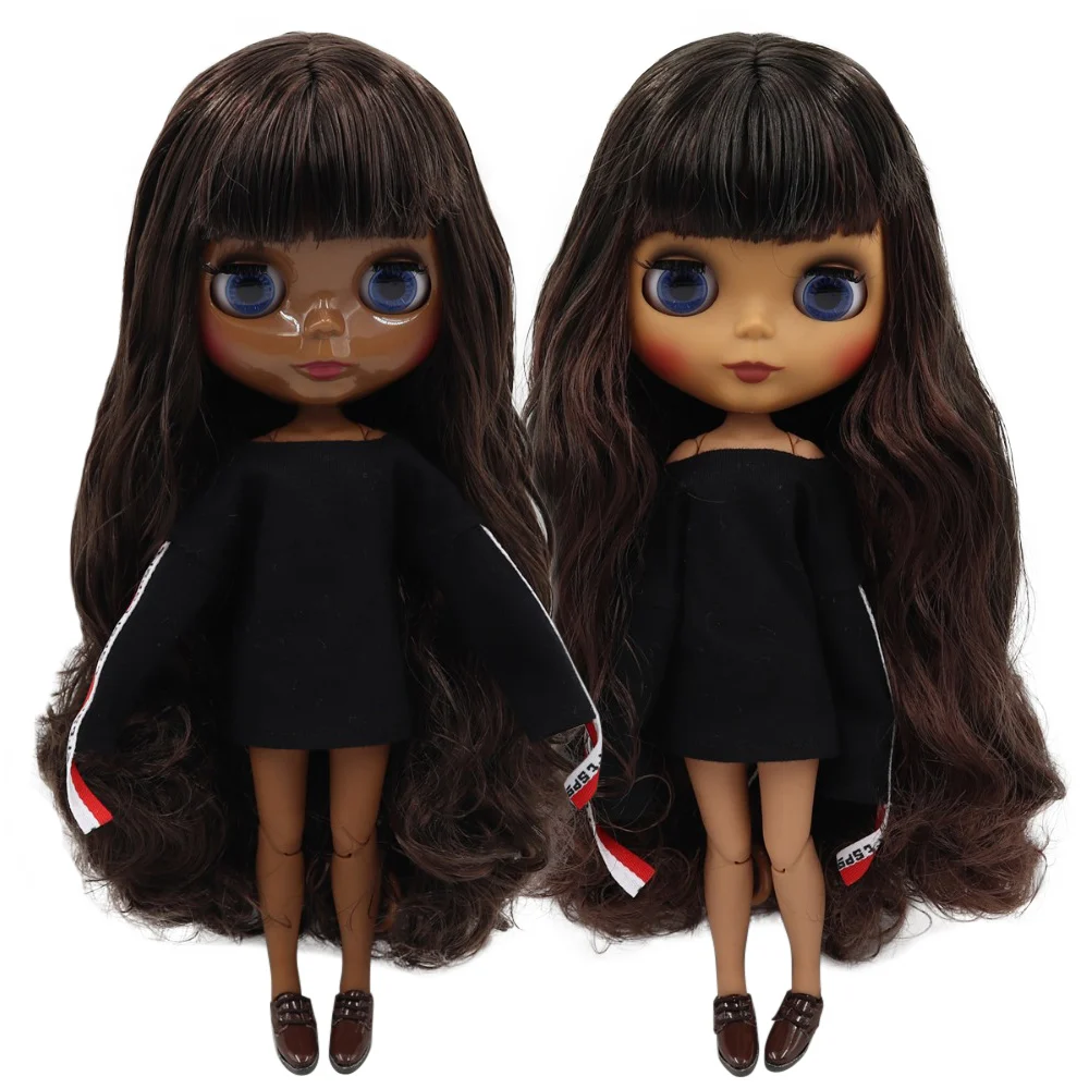 Ледяной DBS Blyth кукла 1/6 bjd черный микс коричневый волос совместное тело 30 см на