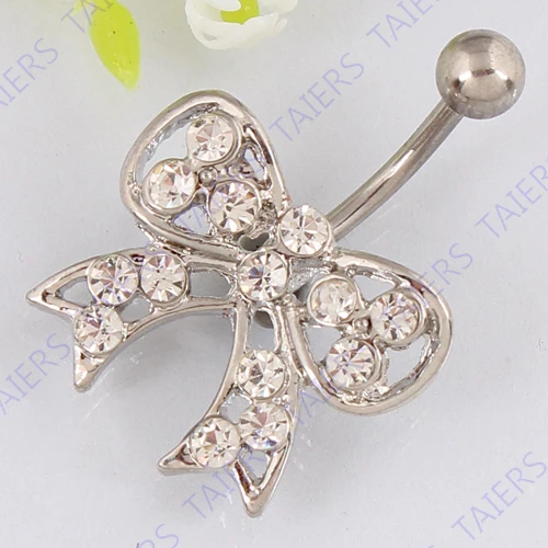 Кольцо для пупка из хирургической стали без никеля с кристаллами|ring insert|jewelry puzzle