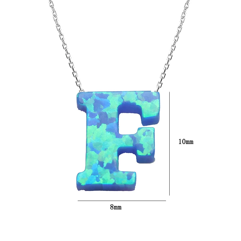 

Cute Letter A-S Pendant Necklace Women Imitation Opal Letters Necklaces for Women Girl Jewelry Party Gifts