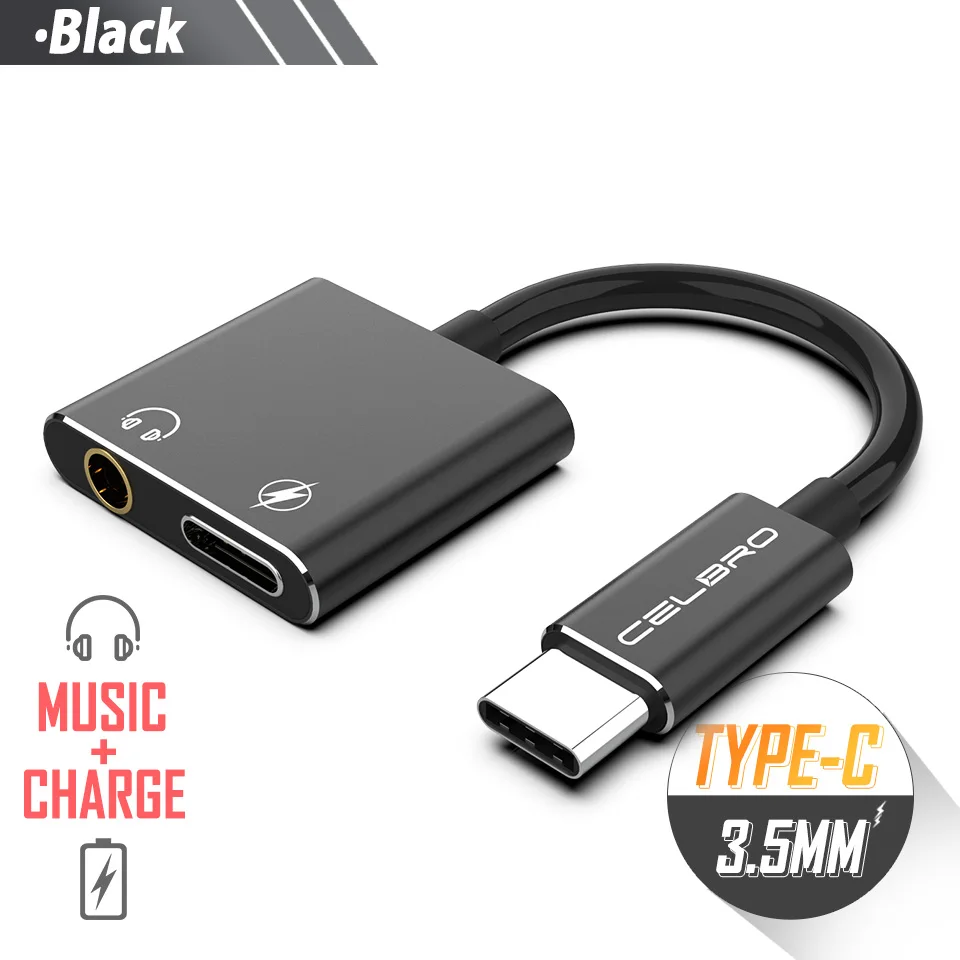 Black Для huawei P20/mate 10 20 Pro usb type C до 3,5 мм адаптер для наушников Aux аудио конвертер для наушников Usb C до 3,5 мм Aux зарядка - Цвет: Black
