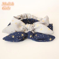 gold stars design headbands 10pcslot hairbands girls free shipping silver gray blue elastic headband navy blue rabbit hairbands