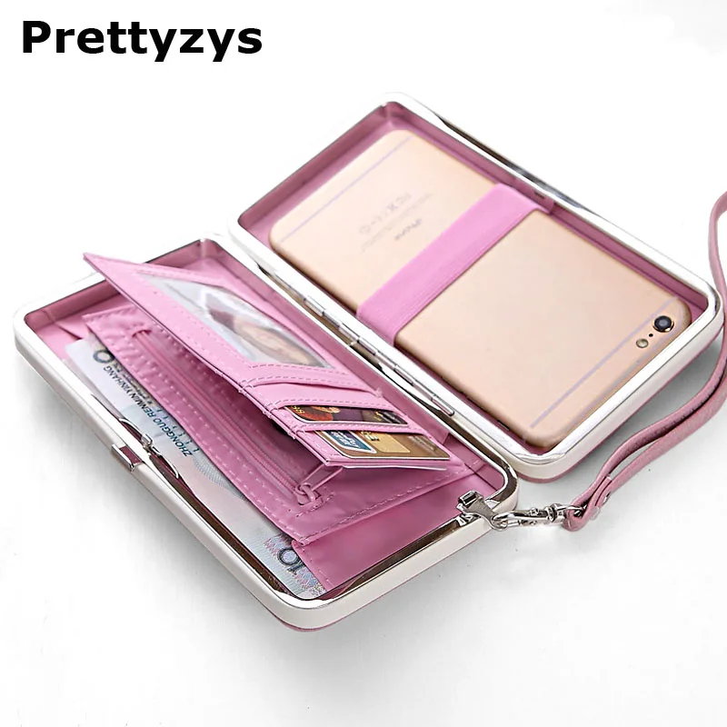Женские бумажники Prettyzys с чехлом для телефона длинные через плечо сотового