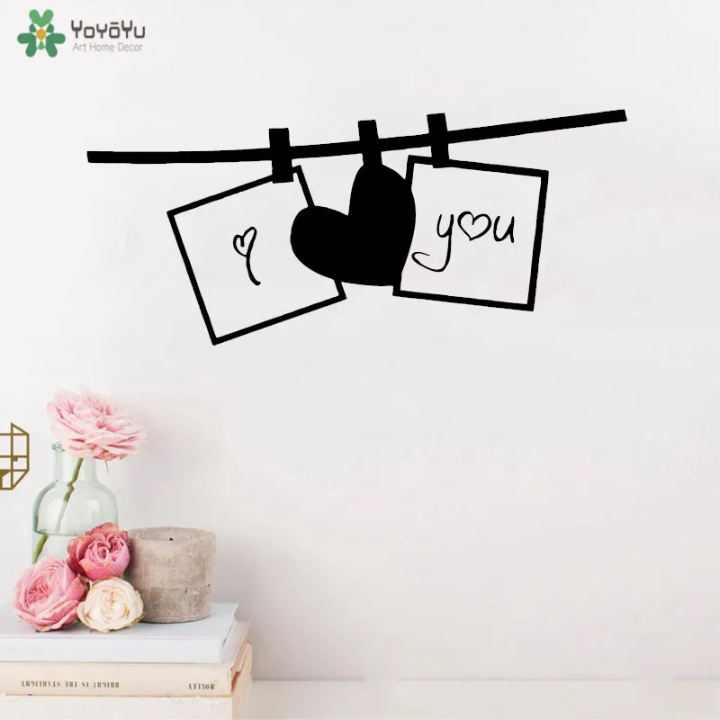 Настенные Стикеры с линией мытья I Heart You Настенная роспись для окон гостиной
